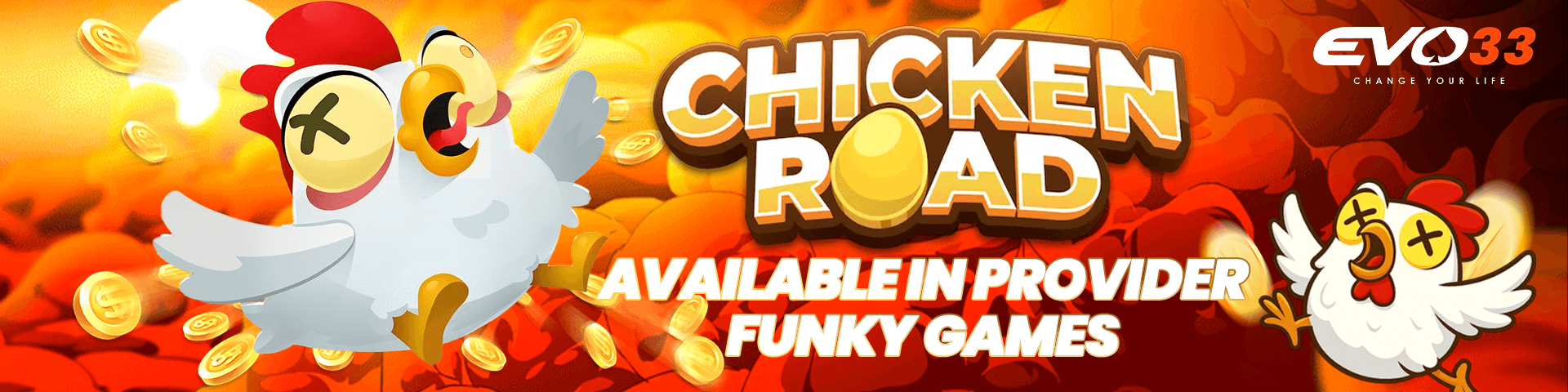 EVO33 मा उपलब्ध Chicken Road गेम